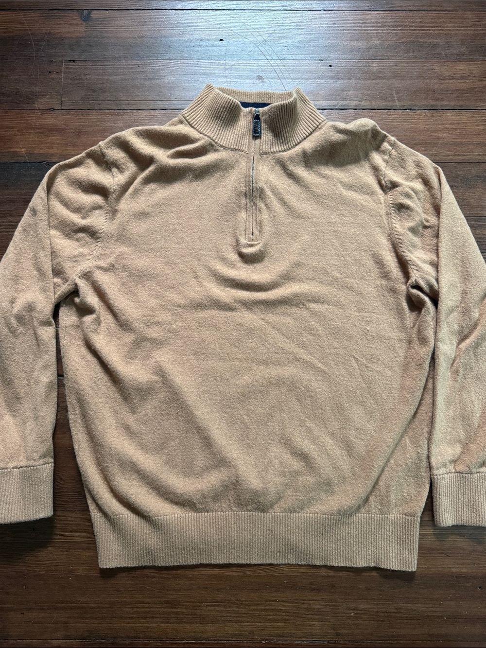 Tailorbyrd Men's Quarter-Zip Sweater - Tan